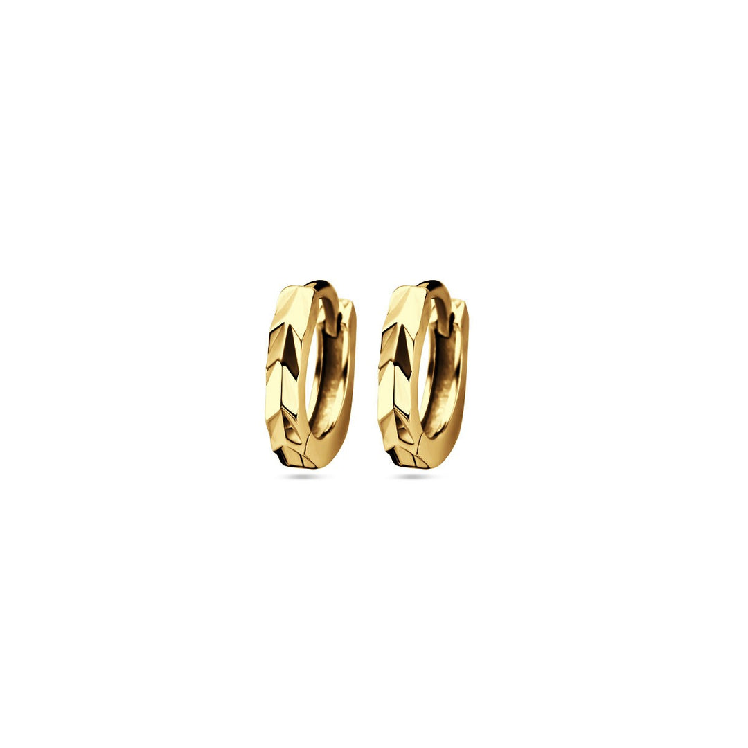 Vergulde zilveren klapoorringen – 12 mm goudkleurige elegantie