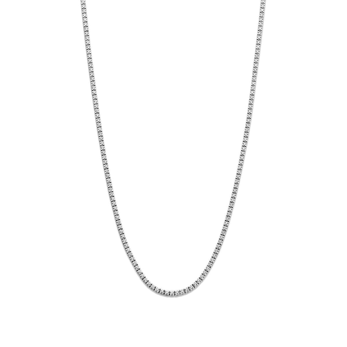 Collana tennistica in oro bianco 14k con diamanti lab-grown da 2.00ct.