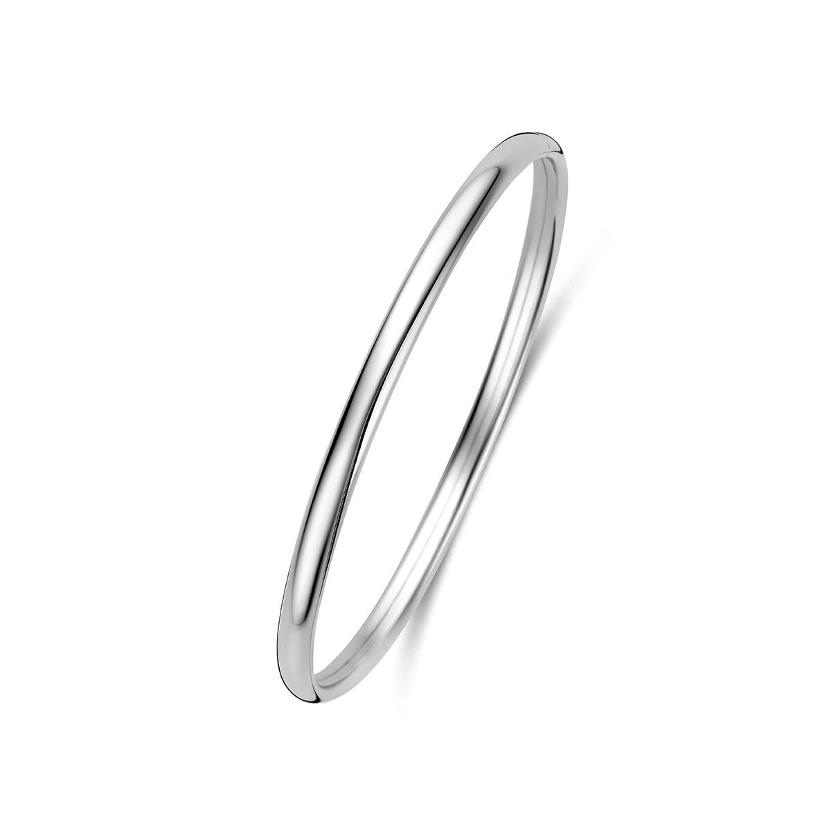 Gerhodineerde 925 zilveren bangle met een gladde, ronde afwerking.
