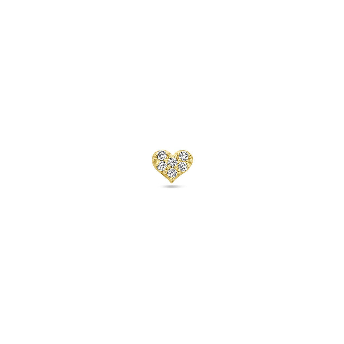 Ciondolo a forma di cuore in oro giallo 9k con dettagli scintillanti.