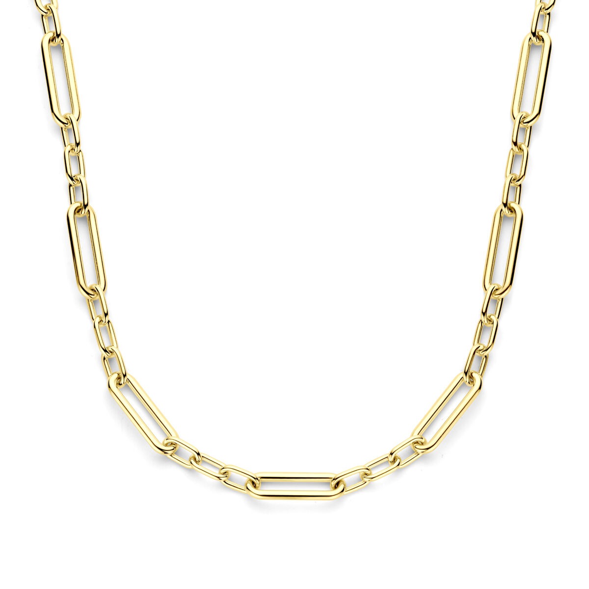 Collana in oro con ancore, maglia rolò, chiusura a moschettone, lunghezza 43 + 3 cm.