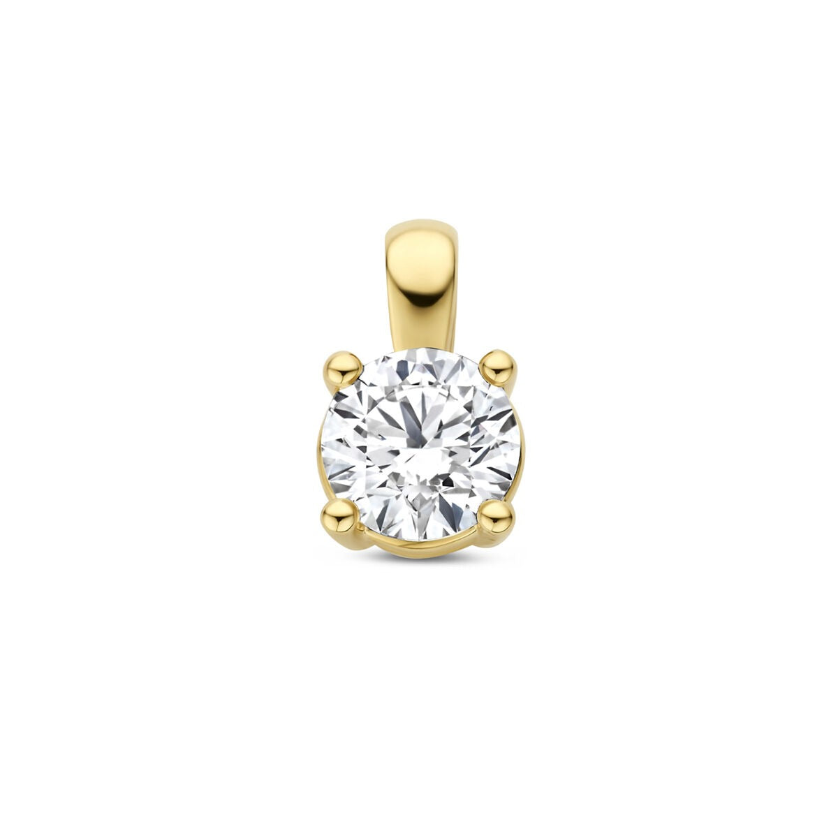 Pendente in oro giallo 14k con diamante lab-grown taglio brillante da 0,50 ct.