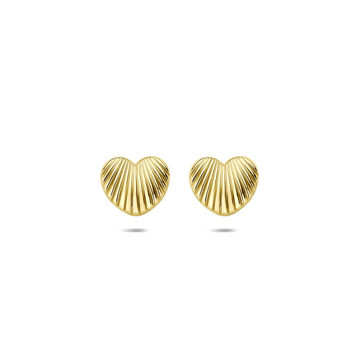 14k Geelgouden hart oorknopjes