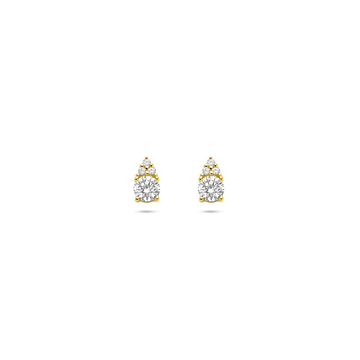 Orecchini in oro giallo 14k con diamanti, forma a goccia, brillanti da 0,28 ct.