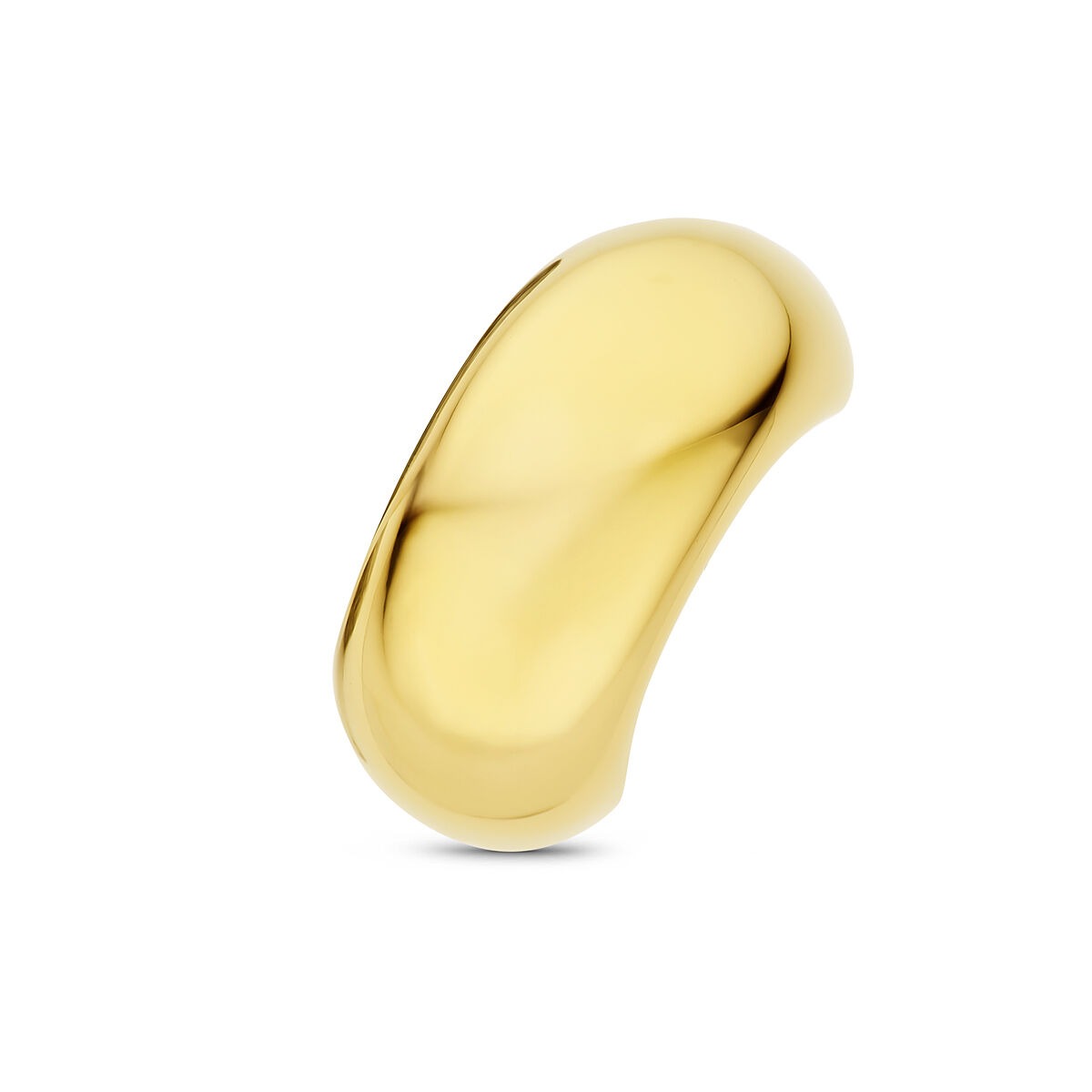 Cuff per capelli in acciaio con placcatura ionica gialla, design moderno e liscio.