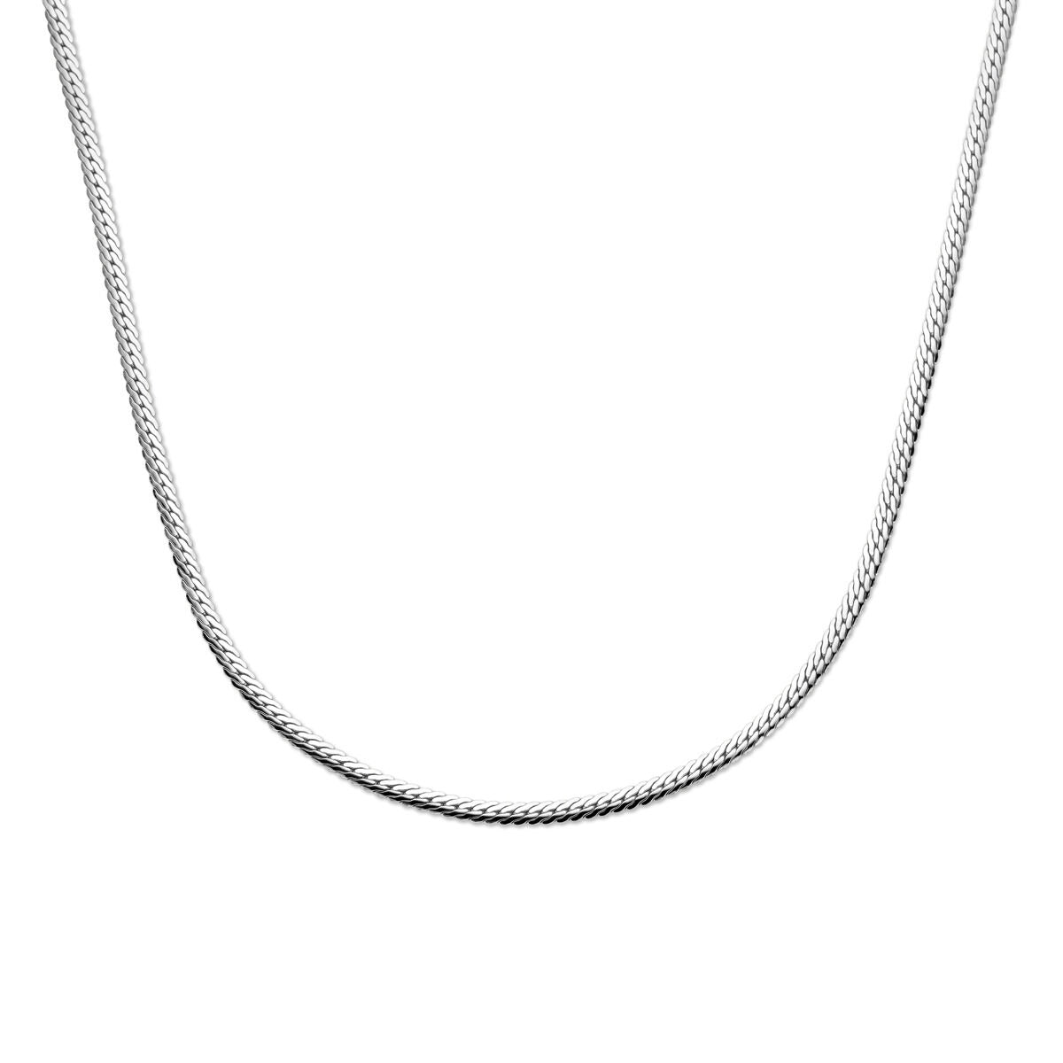 Collana bizantina in argento rodiato 925, spessore 4 mm.