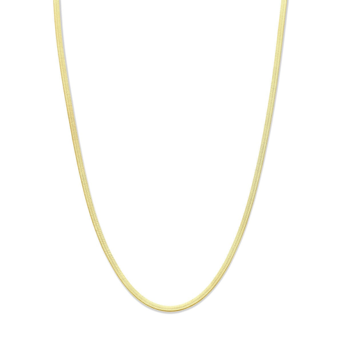 Collana omega in acciaio color oro da 3 mm, lunghezza 40-45 cm.