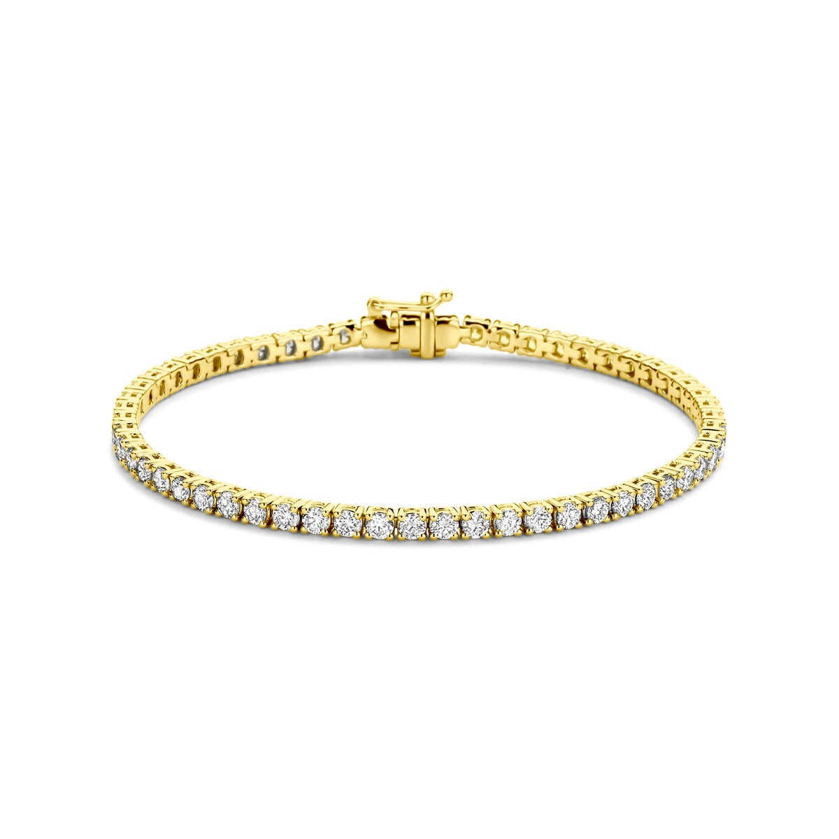 Bracciale tennis in oro giallo 14k con diamanti lab-grown da 4.00ct.