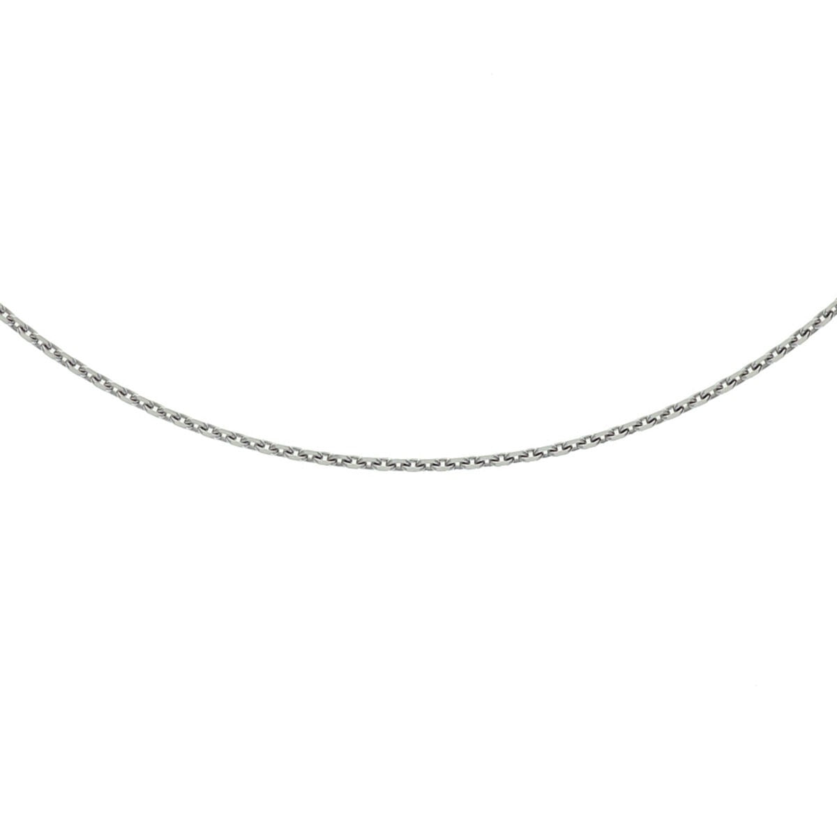collana ancorata in argento rodiato 925, con maglia rolò fine e lucida.