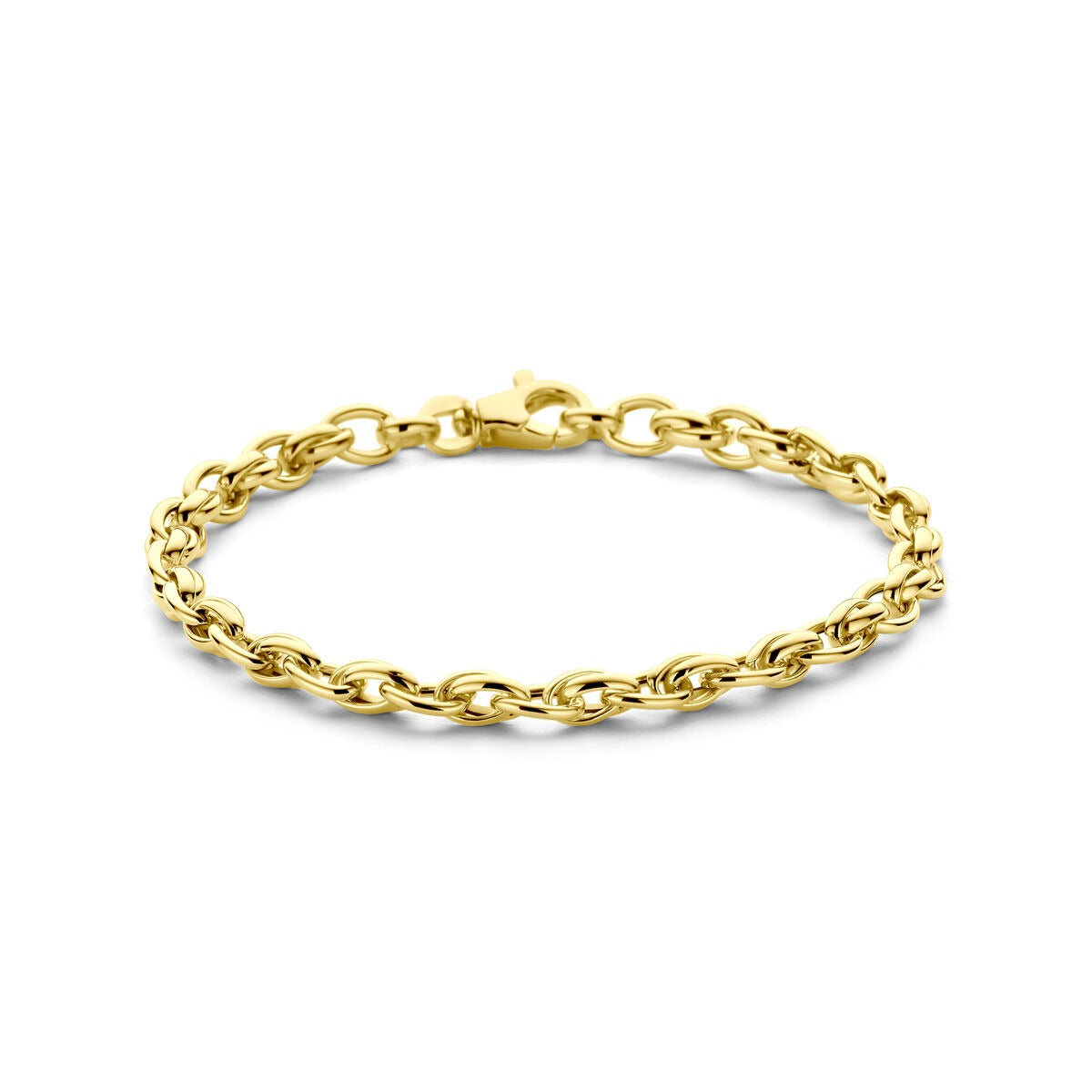 Bracciale in oro giallo 9k con maglie fantasia, lunghezza 19 cm.
