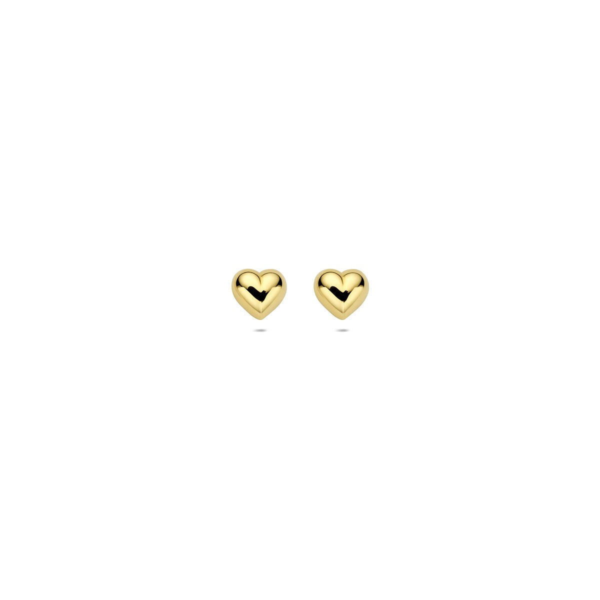 Orecchini a bottone cuore in oro – 14k
