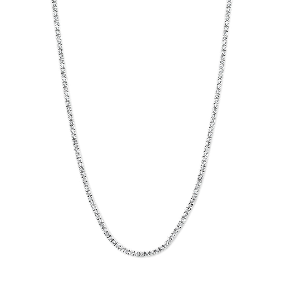 14k witgouden tenniscollier met 3.00 ct lab grown diamanten – briljant geslepen