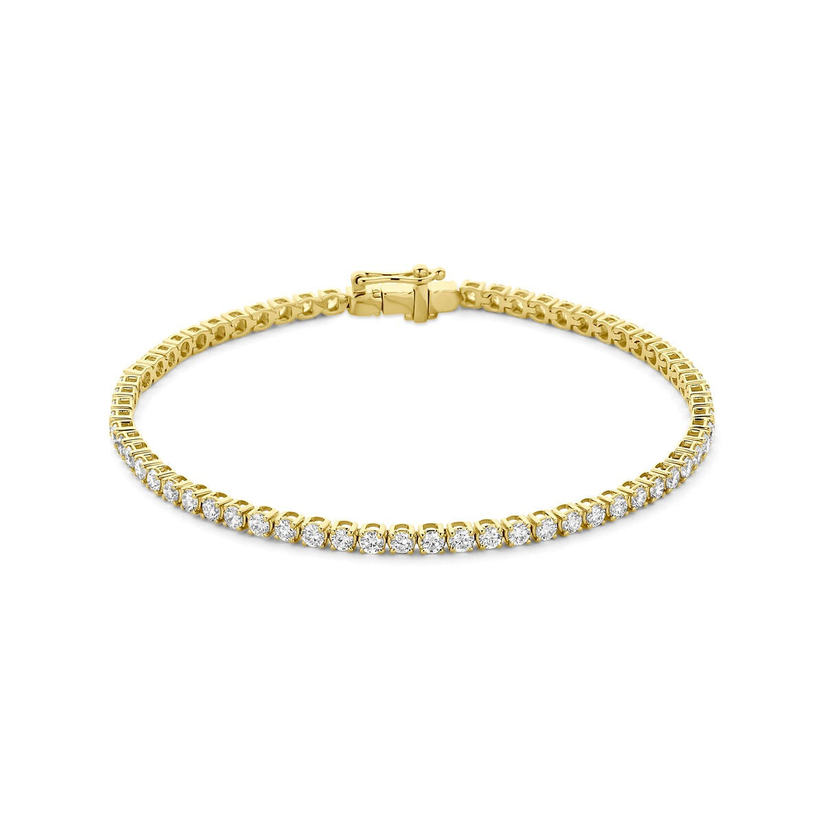 Bracciale tennis in oro 14k con diamanti lab-grown.