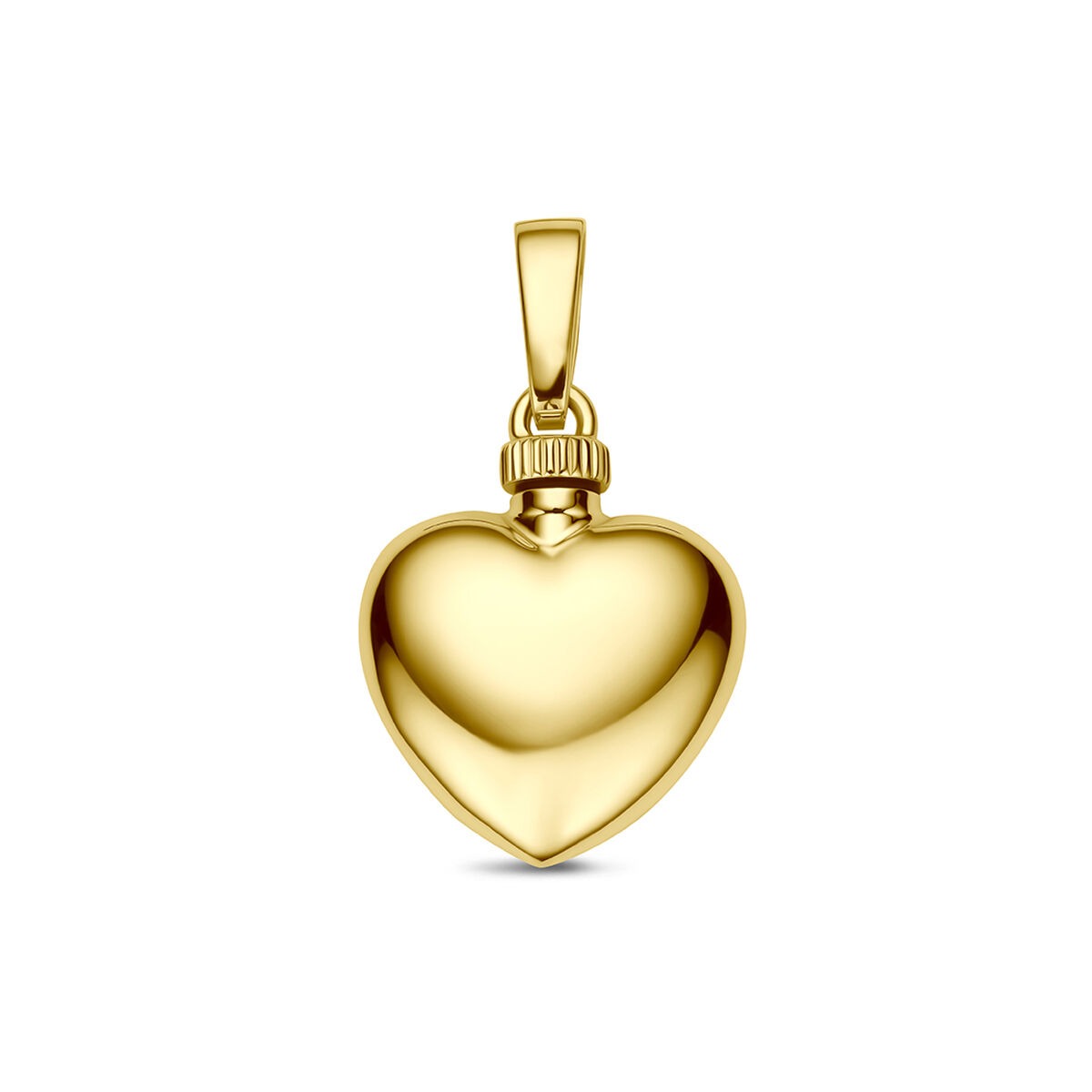 Ciondolo a forma di cuore in oro giallo 9 carati, lucido e senza incisioni.