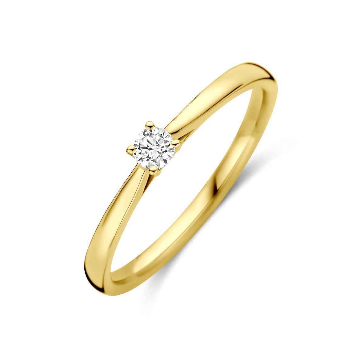 Anello in oro giallo 14k con diamante lab-grown da 0,10 ct.