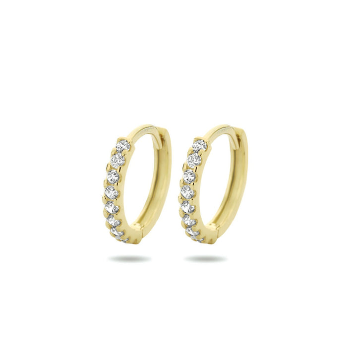 9k Geelgouden klapoorringen met zirkonia