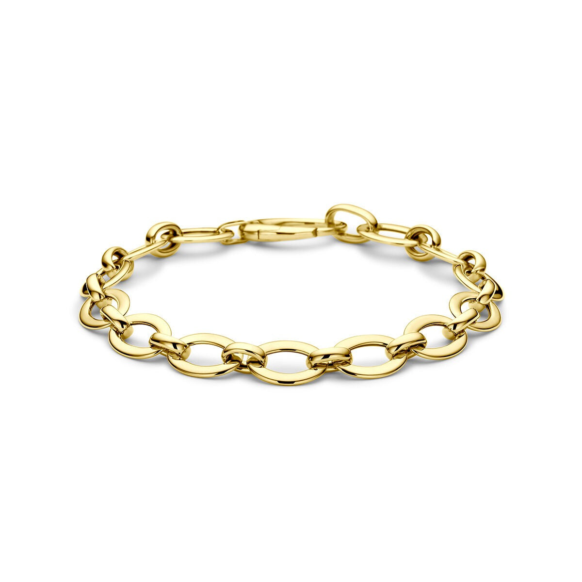 Bracciale in oro giallo con maglie ad anello.
