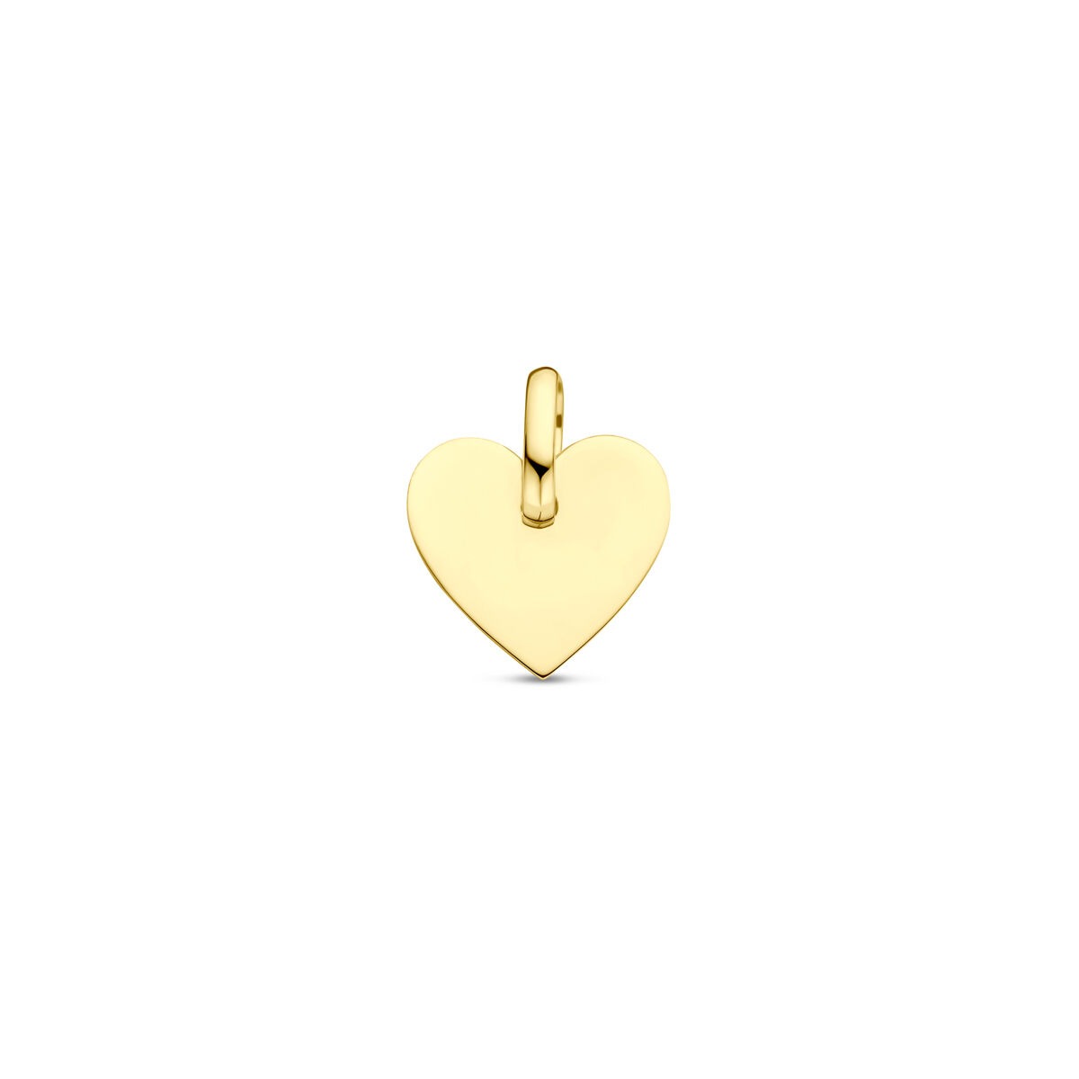 Ciondolo a forma di cuore in oro giallo 9k, lucido, di 13 mm.