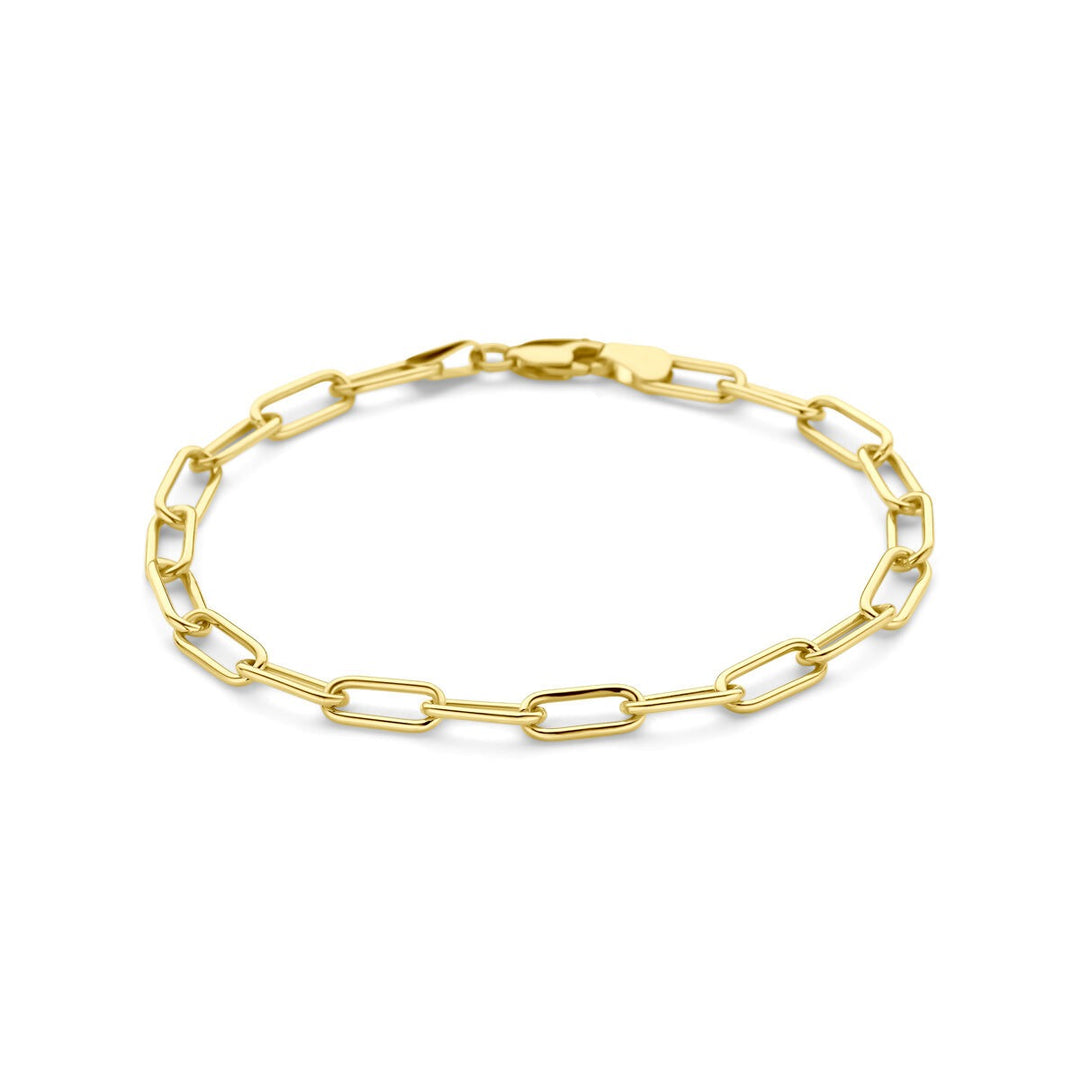 9k Geelgouden anker armband met zilveren kern