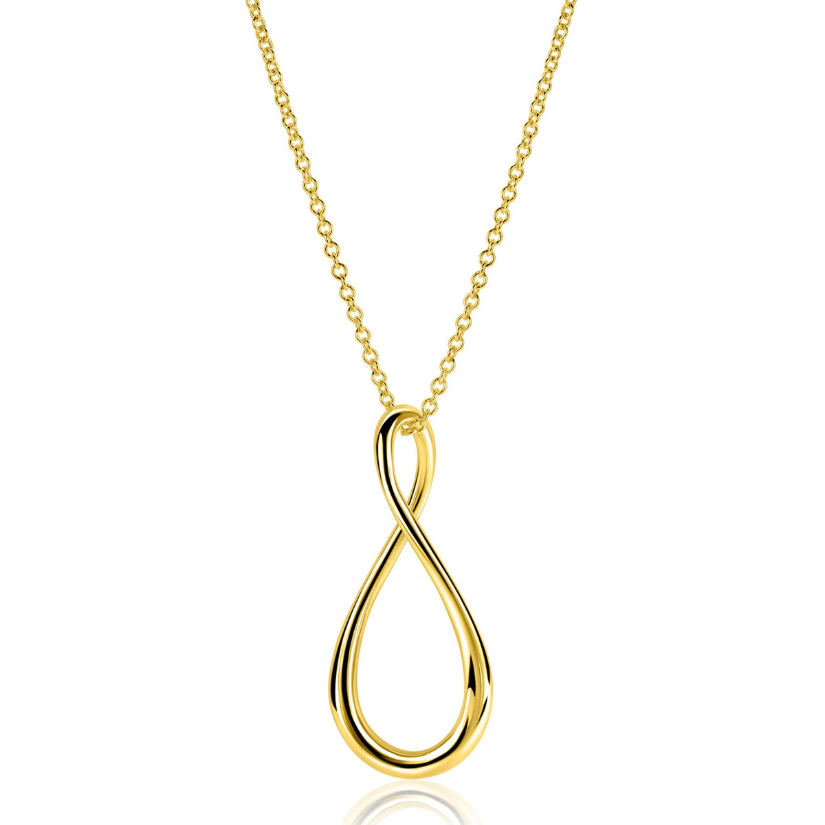 Collana dorata con pendente a forma di goccia.