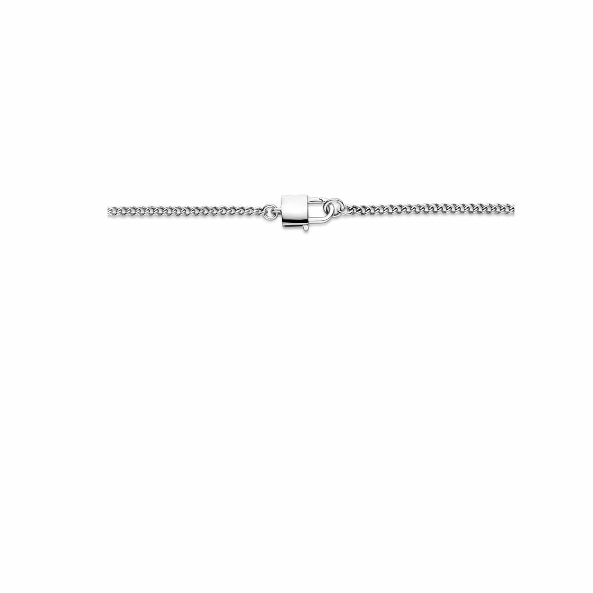 Collana da donna in argento – collier rodiato con ciondolo lucchetto