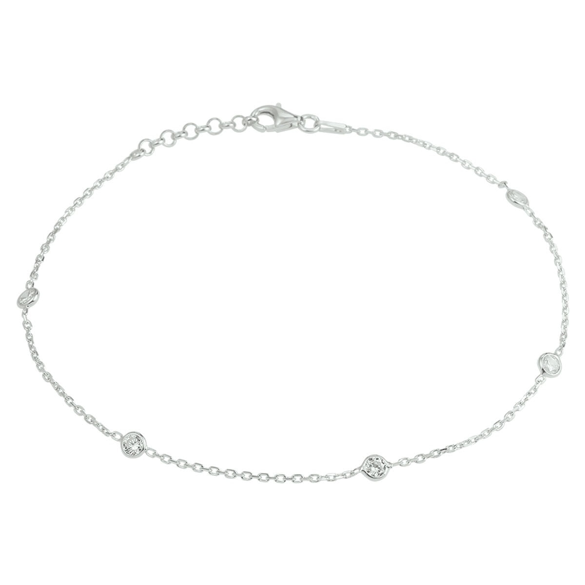 Bracciale in argento 925 rodiato con una fila di zirconi.