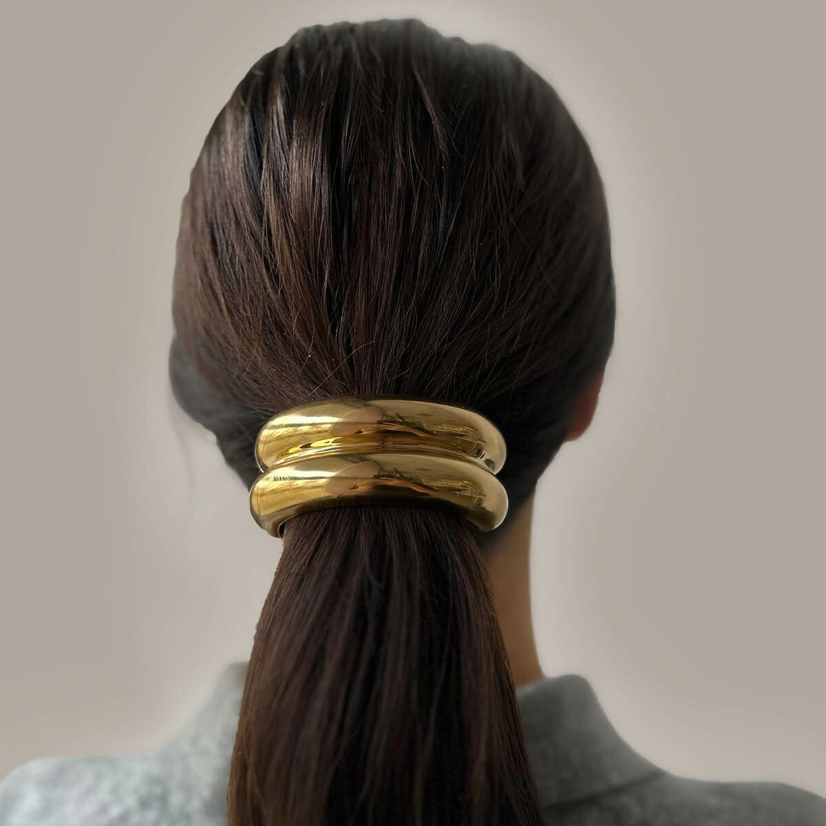 Bracciale per capelli in acciaio con ion plating – 76 mm