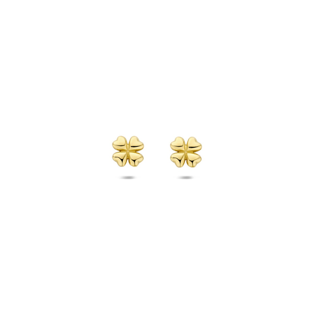 Orecchini in oro giallo 9k a forma di quadrifoglio.