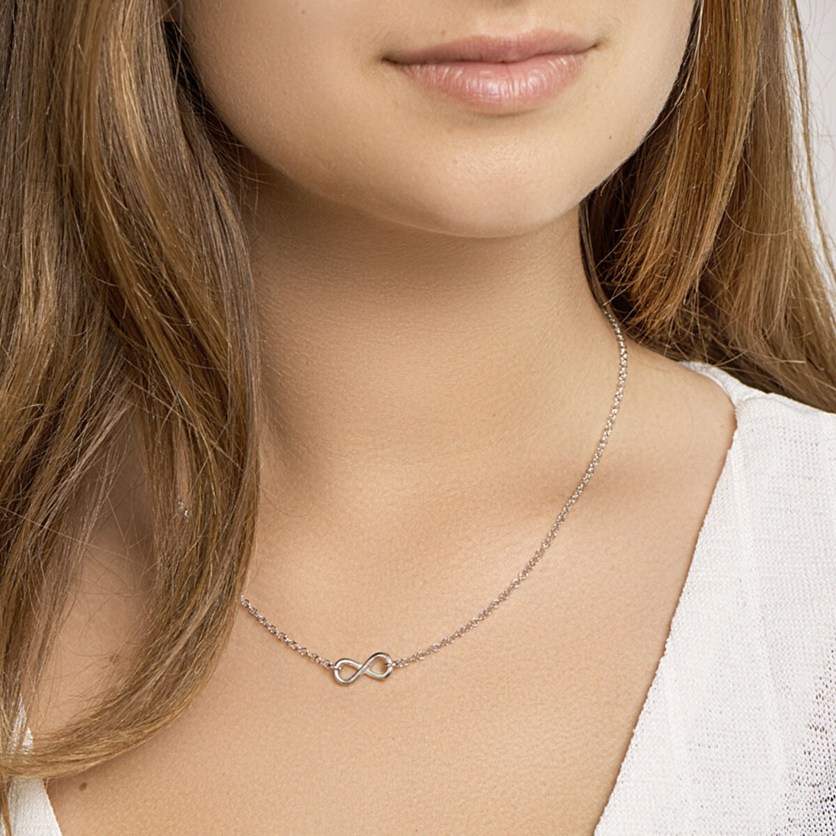 Collana d'argento con simbolo dell'infinito – argento 925 rodiato (set)