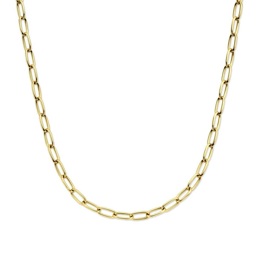 14k Geelgouden collier met draadschakels dames
