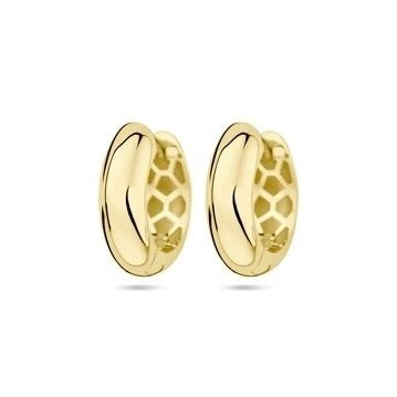 Orecchini alla creola in oro giallo 9k con design intrecciato.