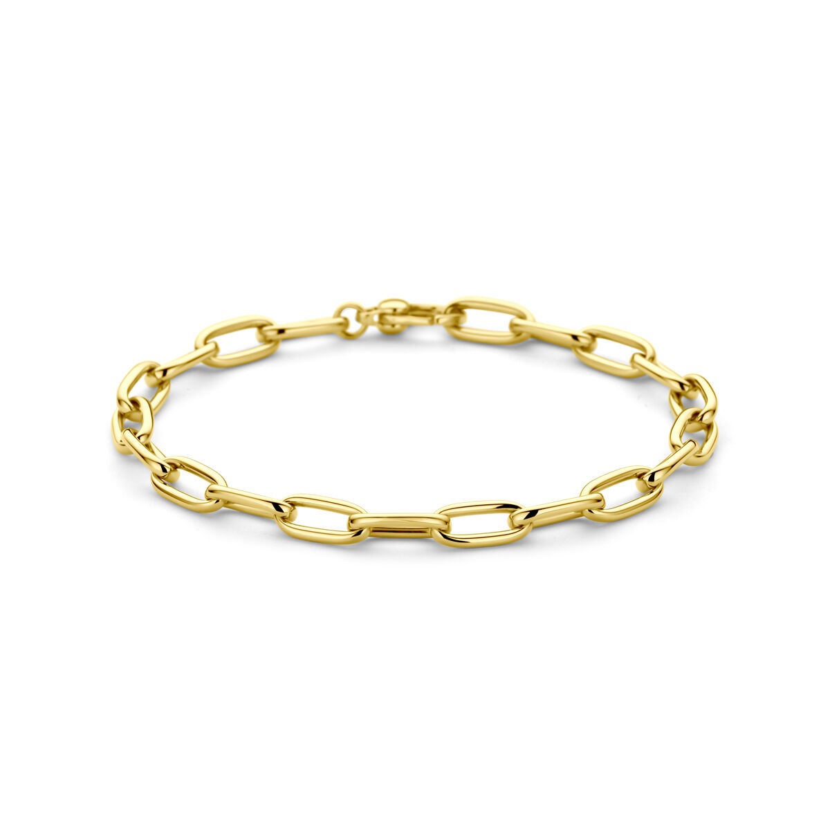 Bracciale in oro giallo 14k con maglie a catena di 5,5 mm.