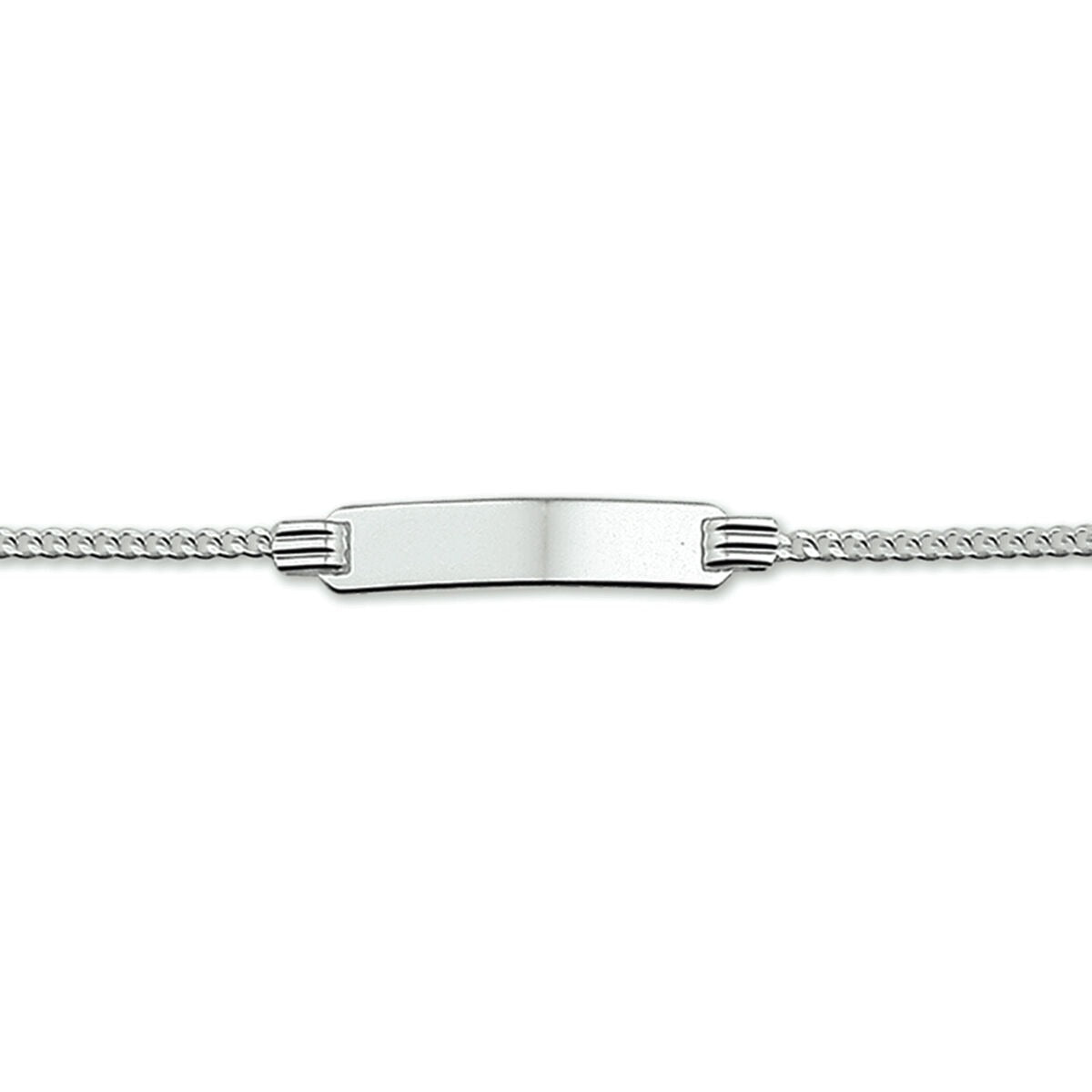 bracciale da incidere gourmette 11 - 13 cm argento rodiato