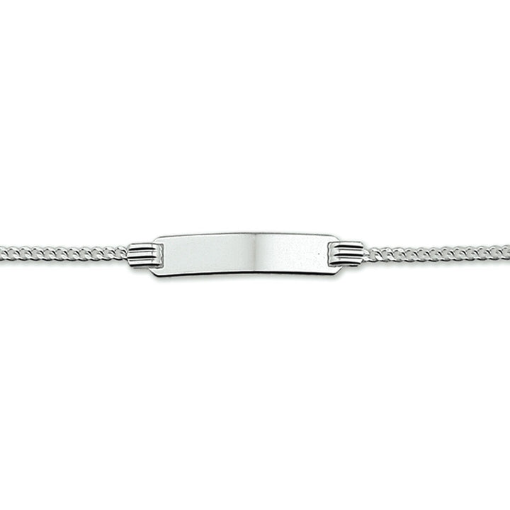 bracciale da incidere gourmette 11 - 13 cm argento rodiato