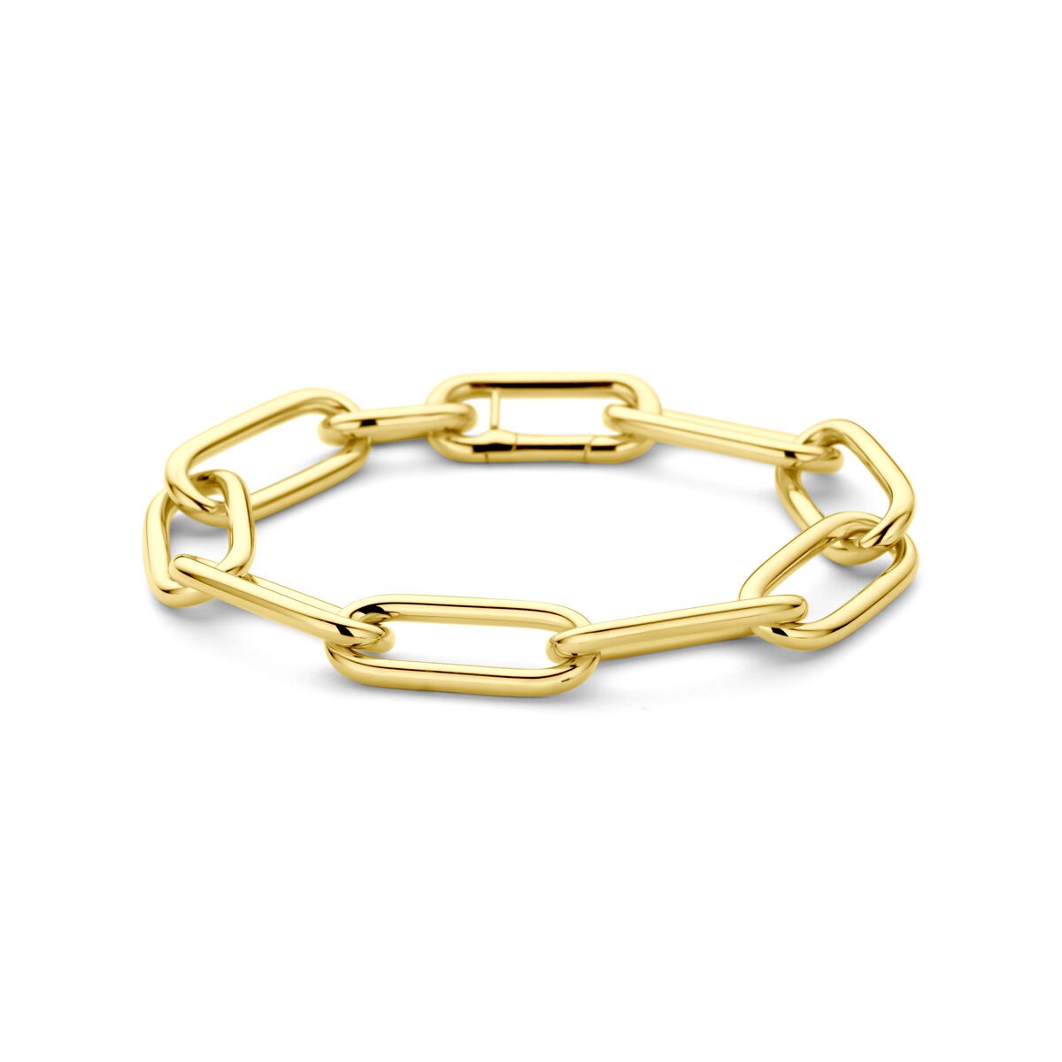 Bracciale in oro giallo 14k con maglie ad anello.