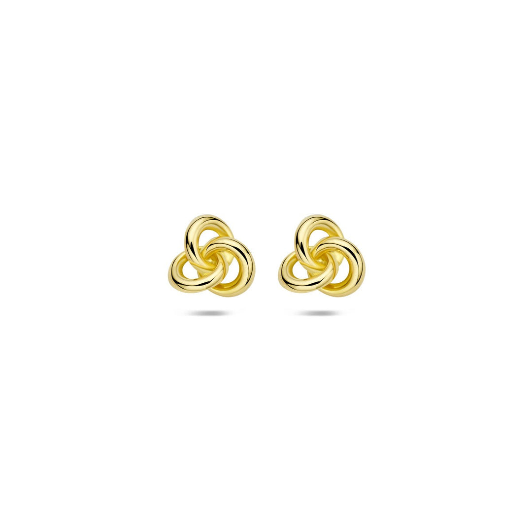Geelgouden oorknoppen met knoop – 14k