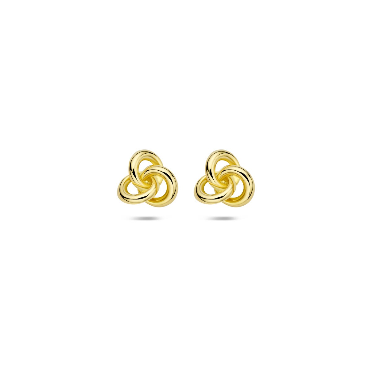 Orecchini in oro giallo 14k a forma di nodo.