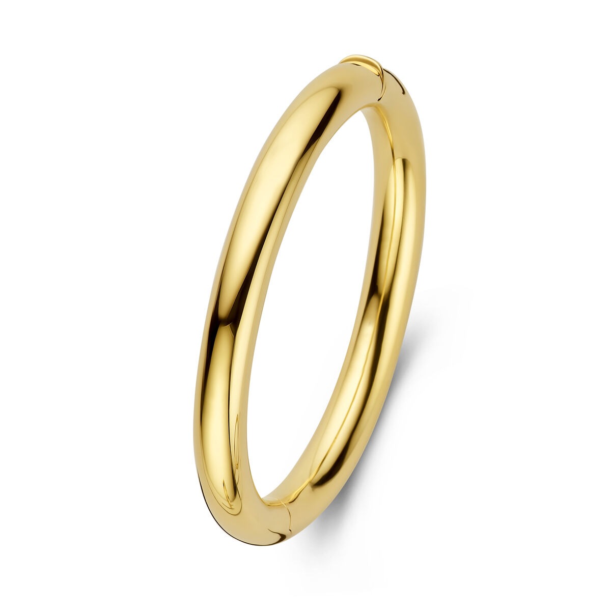 Bangle dorato da donna in oro 14k con chiusura a cerniera.