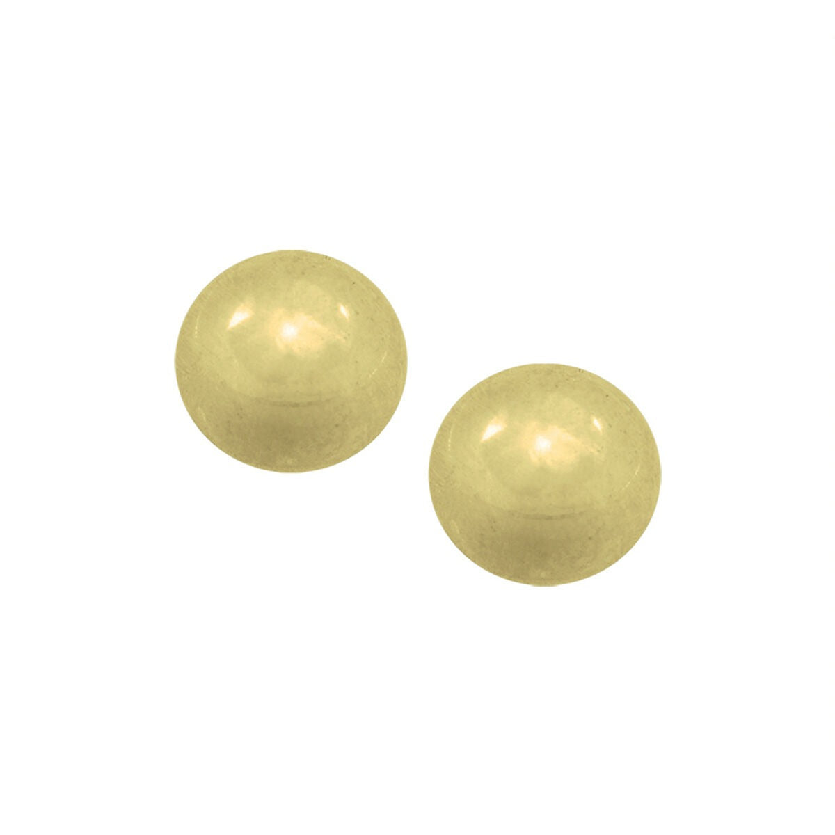 Orecchini a sfera in metallo dorato, con finitura lucida, per sistema push through.