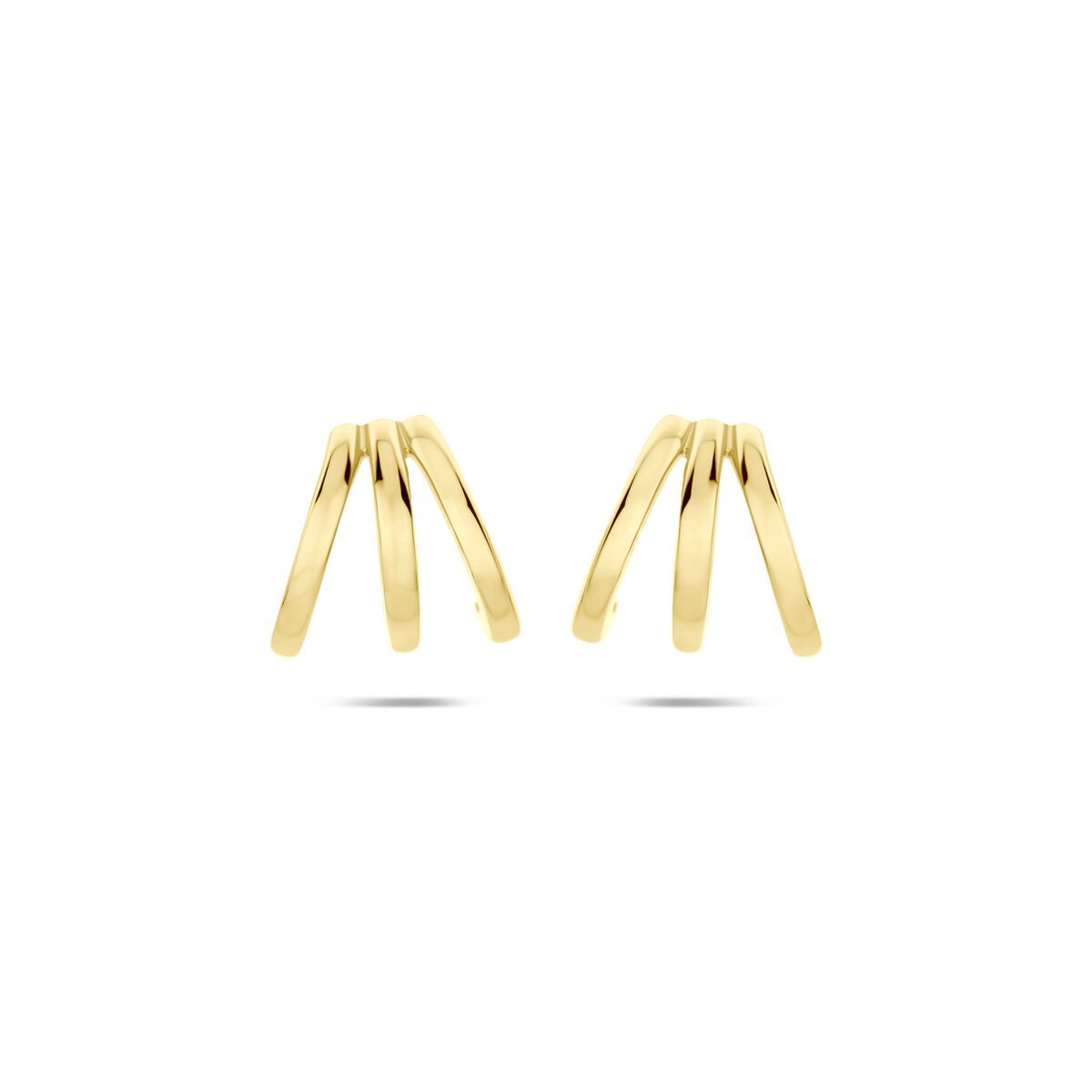 Orecchini a stecca in argento 925 dorato con design a strati.