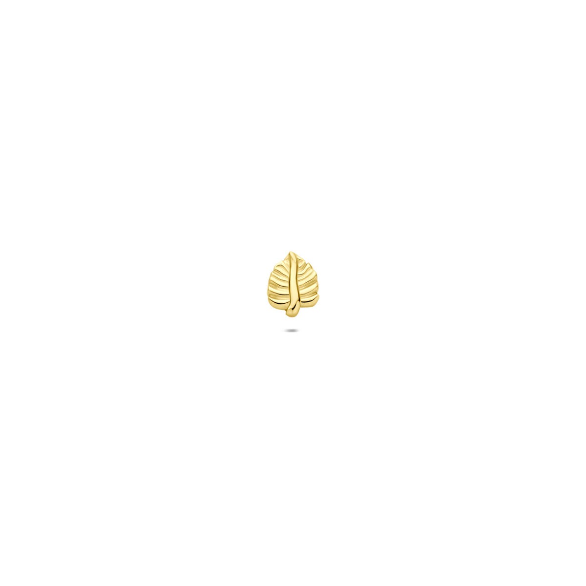 Piercing in oro giallo 9k a forma di foglia con dettagli incisi.