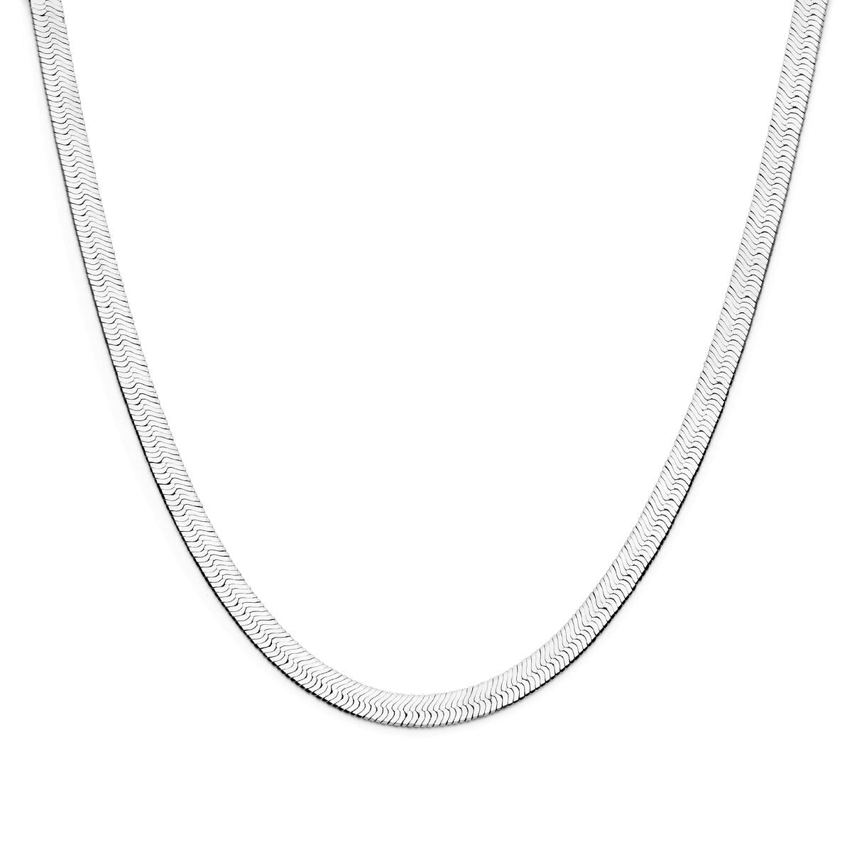 Zilveren gerhodineerd collier met een gladde omega schakel, elegant en tijdloos van ontwerp.