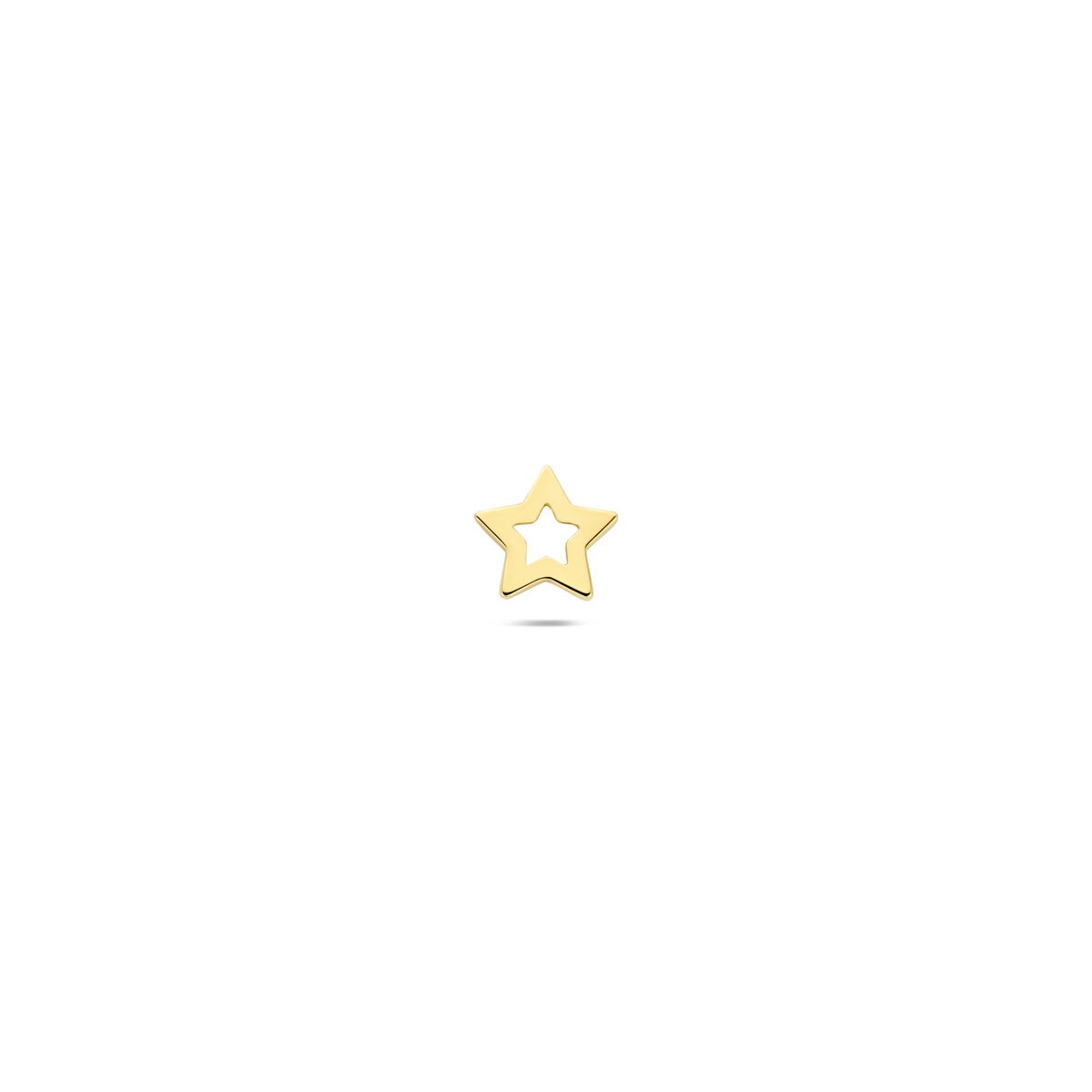 Piercing a forma di stella in oro giallo 14k con finitura liscia.