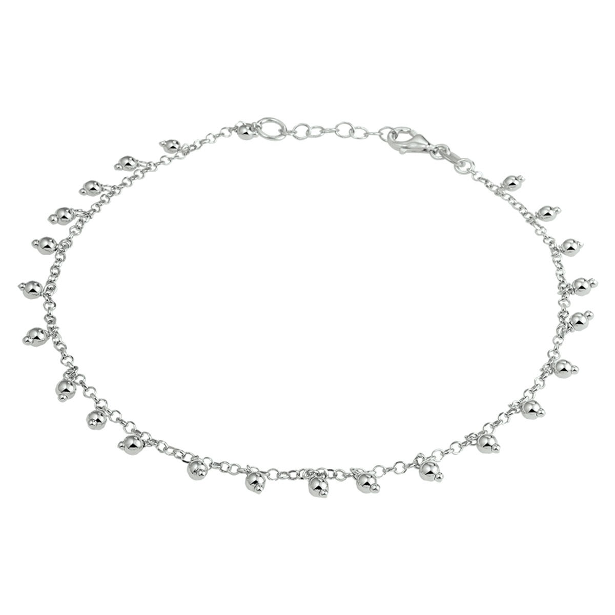 Bracciale in argento 925 rodiato con palline decorative.