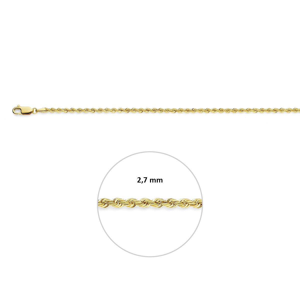 Cavigliera in Oro 14k a Maglia Corda