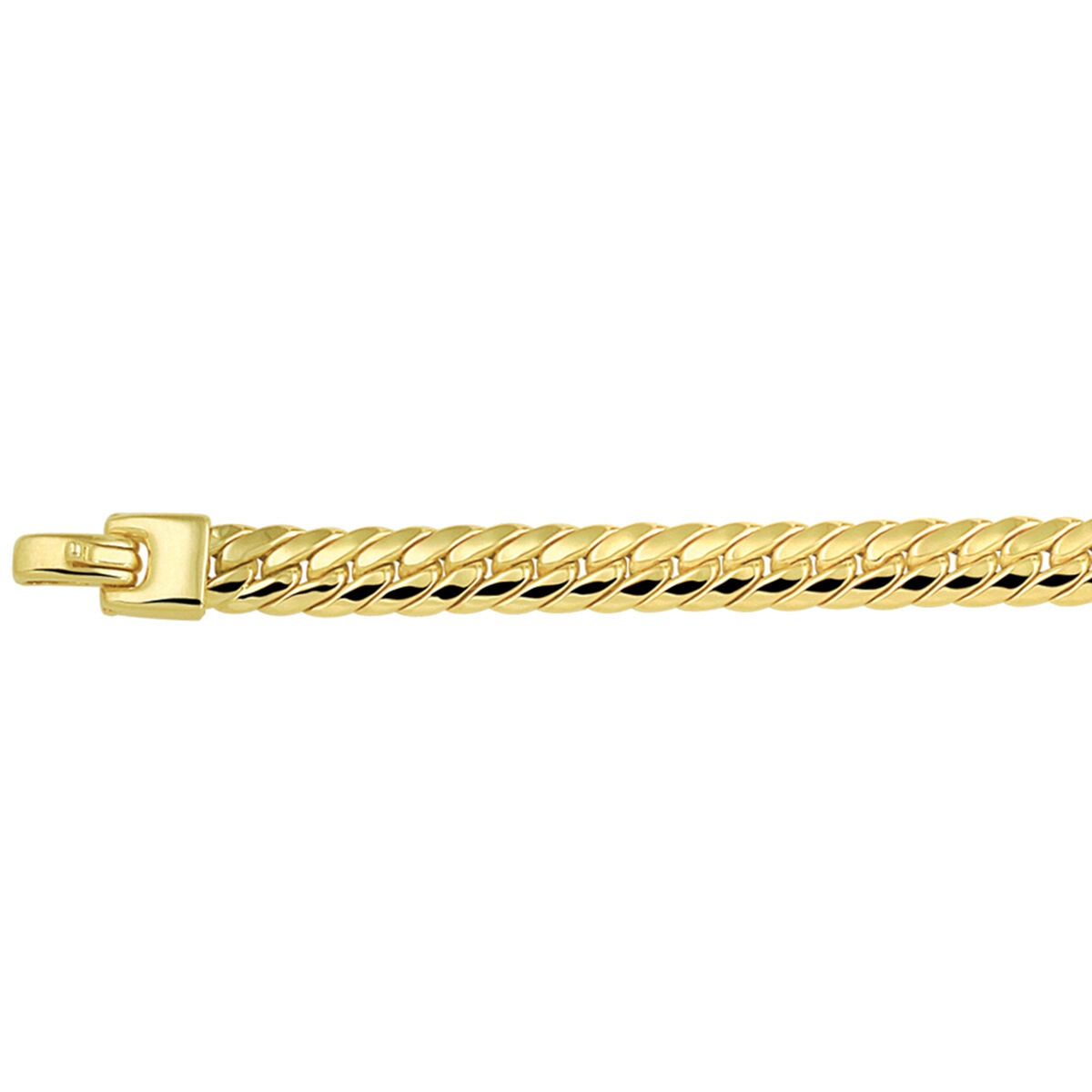 Bracciale groumette da donna in oro giallo 14k 6,5 mm
