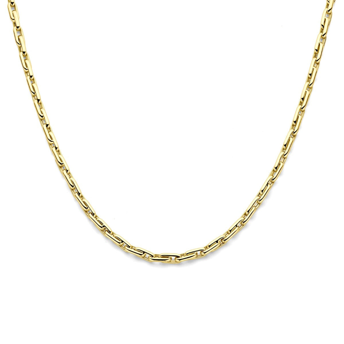 Collana in oro giallo 14k con maglie a forma di anello.