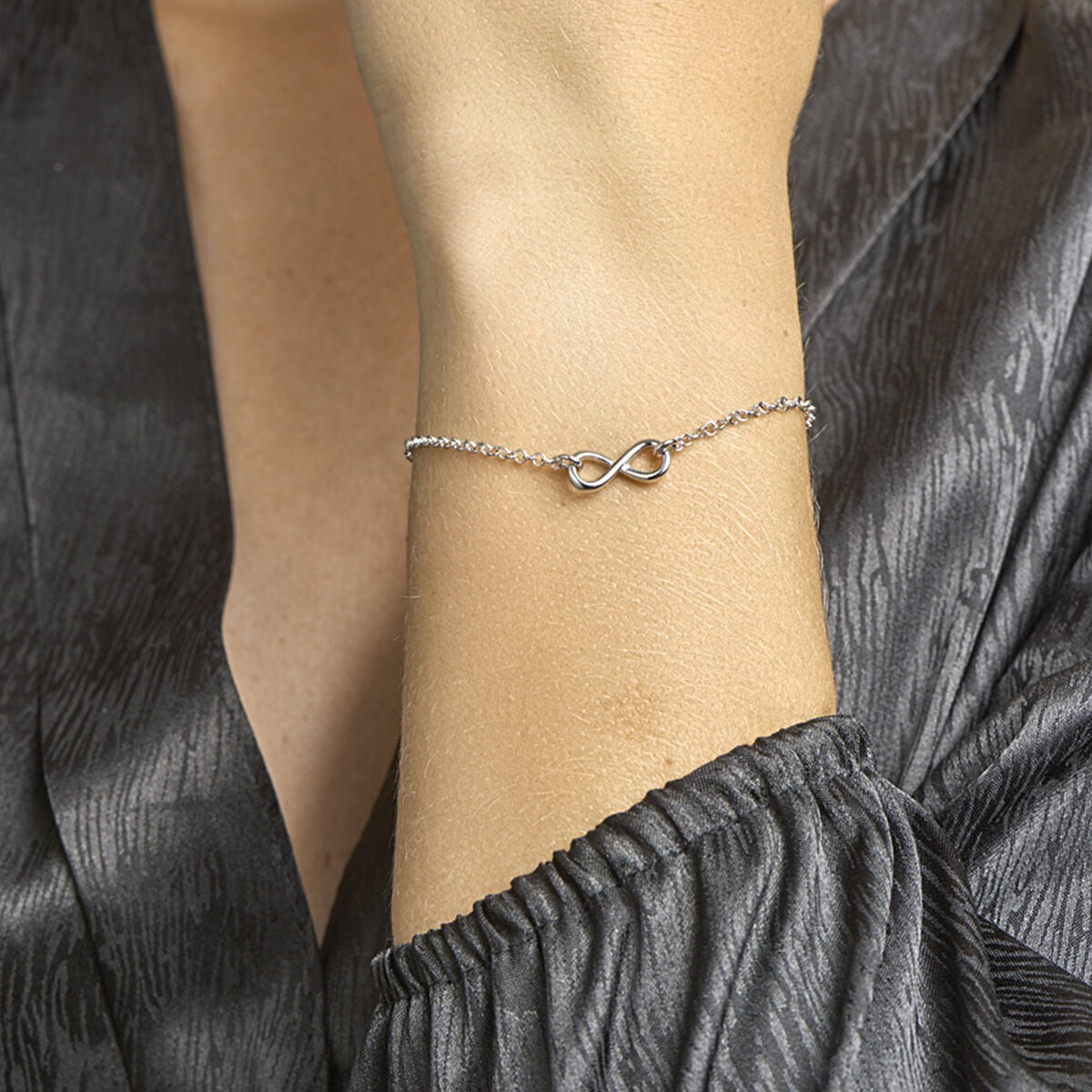 Bracciale in argento con simbolo infinity – argento 925 rodiato (set)