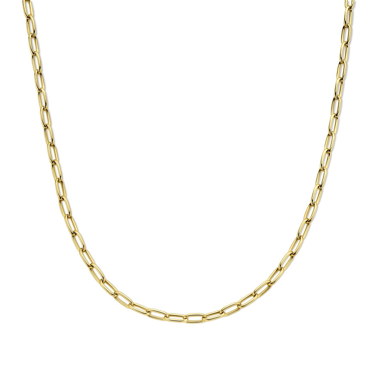 Collana in oro giallo 14k con maglie a filo per donna.