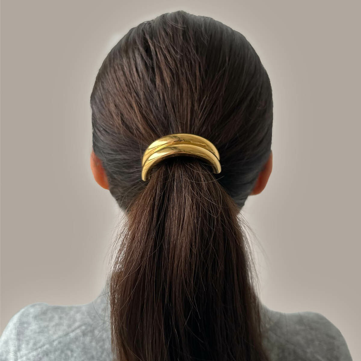 Hair cuff in acciaio con placcatura ionica color oro – 17 x 53 mm